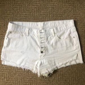 Free People White Denim Shorts